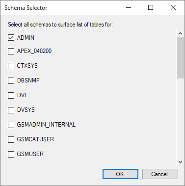 Premium ADO.NET - Schema Selector